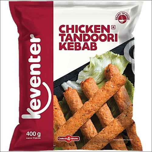 Keventer Ready To Cook Frozen Snack - Chicken Tandoori Kebab 400 g